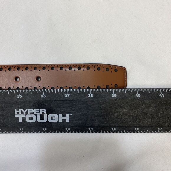 Cole Haan Brown Leather Belt with Silver Buckle - Picture 5 of 7